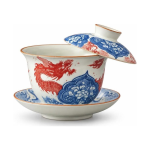 Gaiwan mit rotem Drachen aus Keramik
