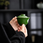 Gaiwan-Teekanne aus Keramik in Smaragdgrün