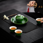 Gaiwan-Teekanne aus Keramik in Smaragdgrün