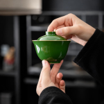 Gaiwan-Teekanne aus Keramik in Smaragdgrün