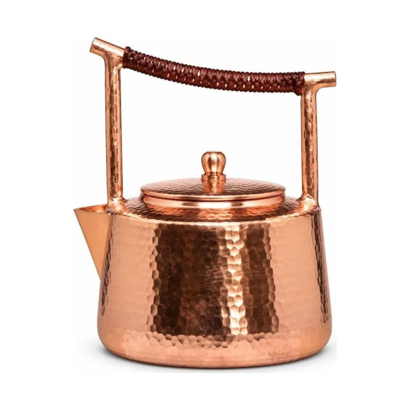 Gehämmerte Kupfer-Teekanne im Vintage-Stil