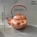 Gehämmerte Kupferteekanne mit integriertem Sieb — 16 cm