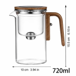 Glasteekanne mit Magnetfilter und Teesieb — 720 ml