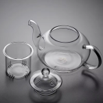 Glasteekanne mit Sieb aus Borosilikatglas