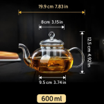 Glasteekanne mit Sieb aus Borosilikatglas — 600 ml