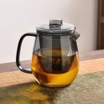 Glasteekanne mit Teesieb aus Borosilikatglas — 650 ml rauchgrau