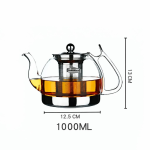 Glasteekanne mit zentralem Teesieb — 1.000 ml