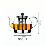 Glasteekanne mit zentralem Teesieb — 900 ml