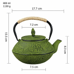 Gusseiserne Teekanne mit Filter 800 ml — Geometrische Muster
