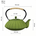 Gusseiserne Teekanne mit Filter 800 ml — Rund mit Noppen