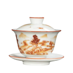 Handbemalter Gaiwan aus Dehua-Porzellan