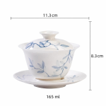 Handbemalter Gaiwan aus Porzellan, 165 ml
