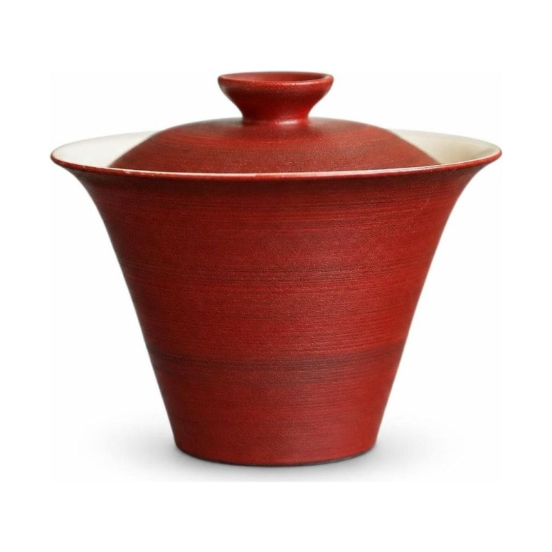 Handbemalter Gaiwan aus rotem Steinzeug