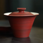 Handbemalter Gaiwan aus rotem Steinzeug