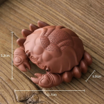Krabben-Teesieb aus Keramik als Teetier — Terrakottabraun, Größe L
