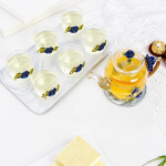 Kung-Fu-Teeservice aus gehärtetem Glas — Blaue Rosen