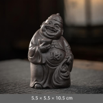Lächelndes Yixing-Teetier aus Yixing-Ton (Zisha) — Dunkelgrau