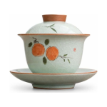 Porzellan-Gaiwan mit Craquelé-Dekor