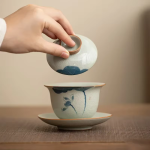 Porzellan-Gaiwan mit Craquelé-Dekor