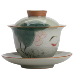 Porzellan-Gaiwan mit Craquelé-Dekor