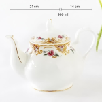 Porzellanteekanne mit Blumen und Innenfilter — Bunte kleine Blumen, 900 ml