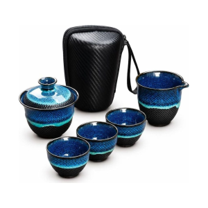 Reise-Gaiwan-Teeservice aus glasierter Keramik