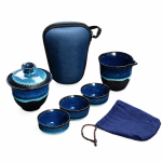 Reise-Gaiwan-Teeservice aus glasierter Keramik