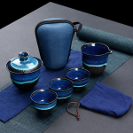 Reise-Gaiwan-Teeservice aus glasierter Keramik