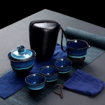 Reise-Gaiwan-Teeservice aus glasierter Keramik