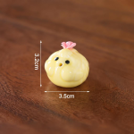 Schwein als Teetier aus Keramik mit Blume — Hellgelb und Rosa