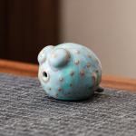 Tea Pet Fisch aus Keramik mit Blasen — Mehrfarbig Türkis