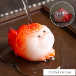 Tea Pet Fisch aus Kunstharz mit Farbwechsel — Rund in Orange-Rot