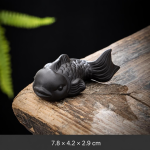Tea Pet Fisch aus violettem Ton für Gongfu-Tee — Anthrazit