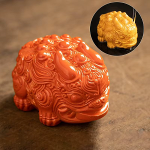Tea Pet Frosch aus Resin mit Farbwechsel — Rotorange