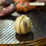 Tea Pet Frosch aus Yixing-Ton mit Fruchtformen — Gelbgrüner Kürbis