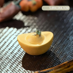 Tea Pet Frosch aus Yixing-Ton mit Fruchtformen — Runde ockerfarbene Form