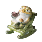 Tea Pet Frosch im Schaukelstuhl