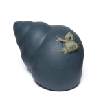 Tea Pet Frosch und Schnecke aus violettem Ton