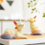 Tea Pet Fuchs aus Kunstharz mit Farbwechsel-Schwanz