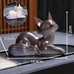 Tea Pet Fuchs in sitzender oder liegender Haltung — Liegend, dunkelgrau
