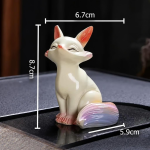 Tea Pet Fuchs in sitzender oder liegender Haltung — Sitzend, cremeweiß