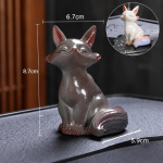 Tea Pet Fuchs in sitzender oder liegender Haltung — Sitzend, dunkelgrau