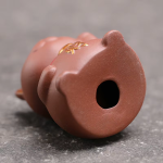 Tea Pet Glückskatze aus violettem Ton