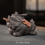 Tea Pet Glückskröte aus Yixing-Ton — Dunkelgraue Details
