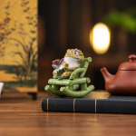 Tea Pet Goldene Kröte aus Kunstharz