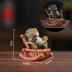 Tea Pet Goldene Kröte aus Kunstharz — Rostbraun