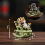 Tea Pet Goldene Kröte aus Kunstharz — Salbeigrün