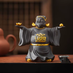 Tea Pet Gott des Reichtums aus violettem Ton