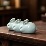Tea Pet Hase aus glasierter Keramik