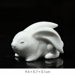 Tea Pet Hase aus Keramik, matt oder glänzend — Liegend glänzend